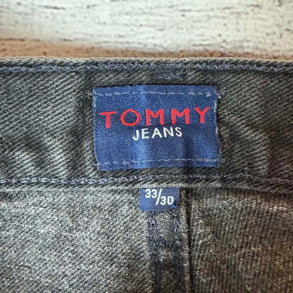 Vintage 1990s Tommy Hilfiger Black Denim Jean Shorts